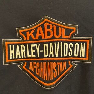 Harley Davidson Kabul Afghanistan unauthorized vintage long sleeve mens L tee